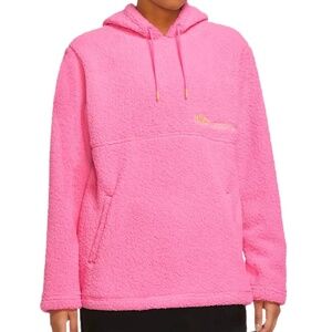 New Women’s Nike Hoodie Drawstring Pullover Cozy and Cool Therma-Fit Hot Pink XS